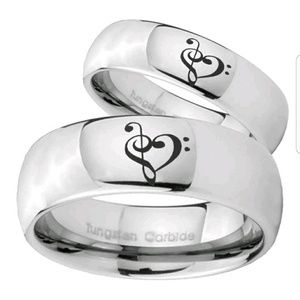Tungsten Carbide Music & Heart Ring